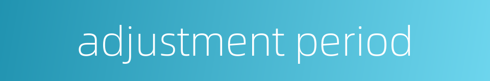 adjustment period的同义词
