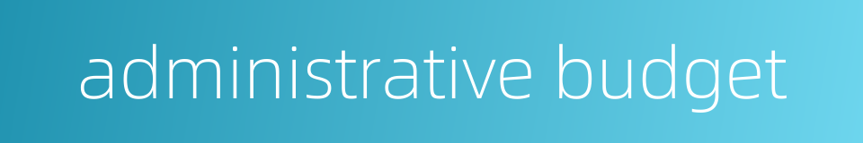 administrative budget的同义词
