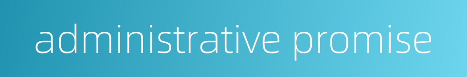 administrative promise的同义词