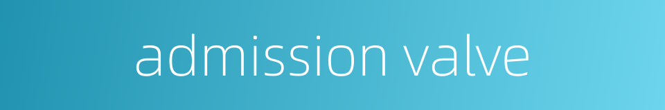 admission valve的同义词
