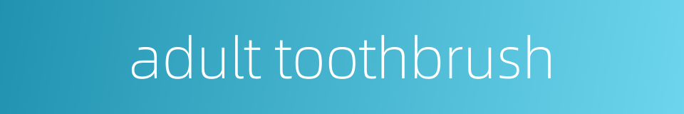 adult toothbrush的同义词