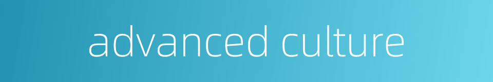 advanced culture的同义词