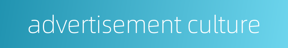 advertisement culture的同义词
