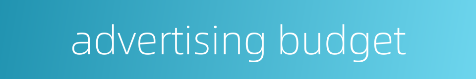 advertising budget的同义词