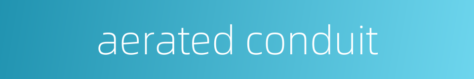 aerated conduit的同义词