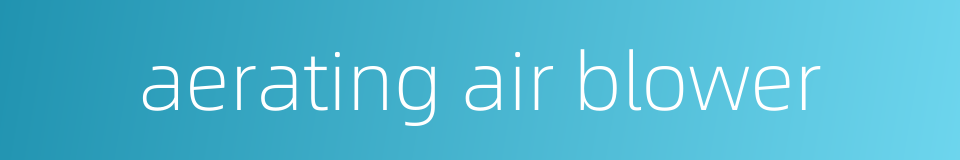 aerating air blower的同义词