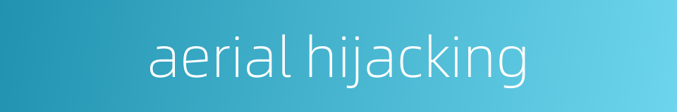 aerial hijacking的同义词