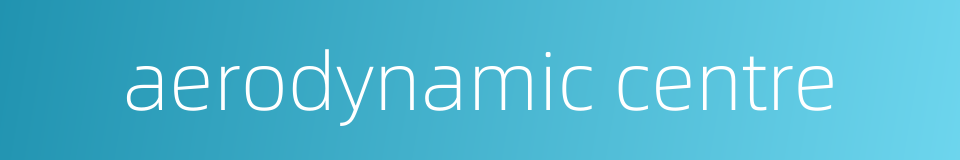 aerodynamic centre的同义词