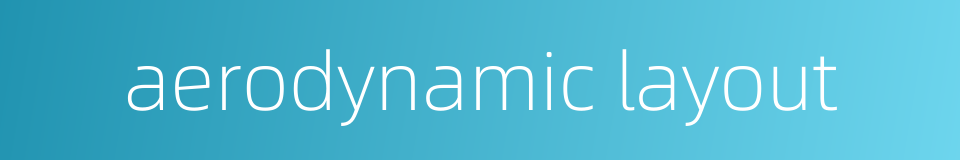 aerodynamic layout的同义词