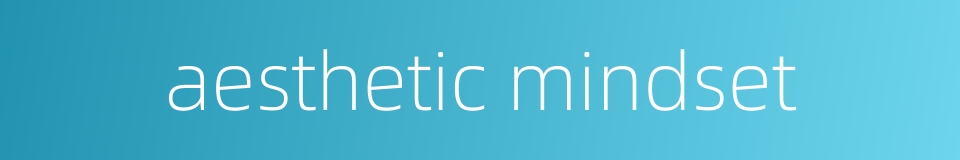aesthetic mindset的同义词