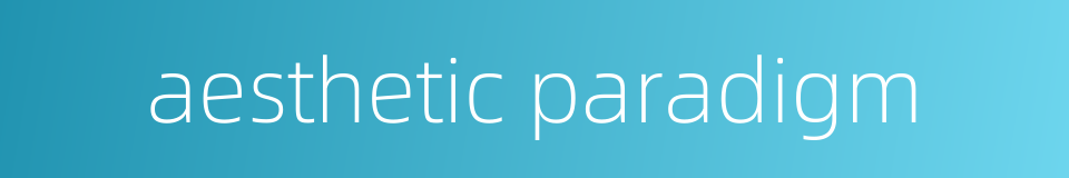 aesthetic paradigm的同义词