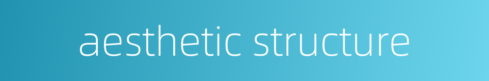aesthetic structure的同义词