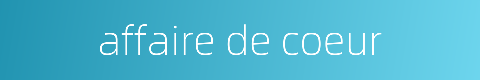 affaire de coeur的同义词