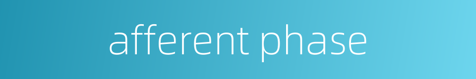 afferent phase的同义词