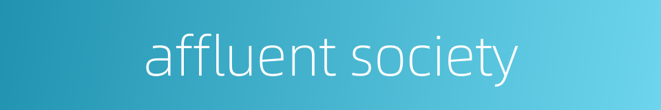 affluent society的同义词