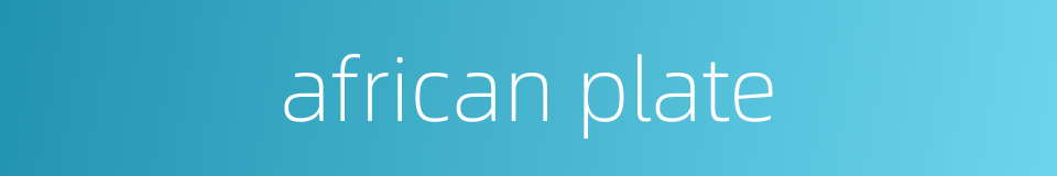 african plate的同义词