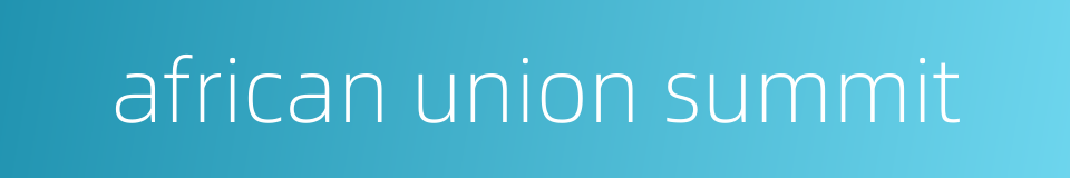 african union summit的同义词