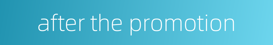 after the promotion的同义词