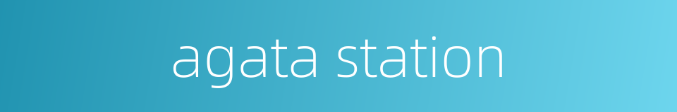 agata station的同义词
