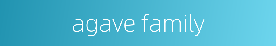 agave family的同义词