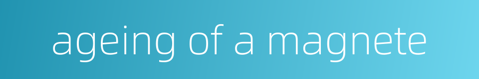 ageing of a magnete的同义词