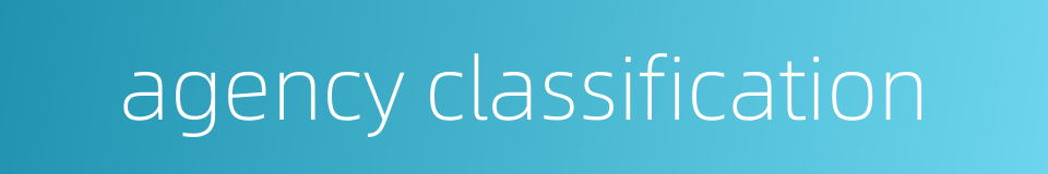agency classification的同义词
