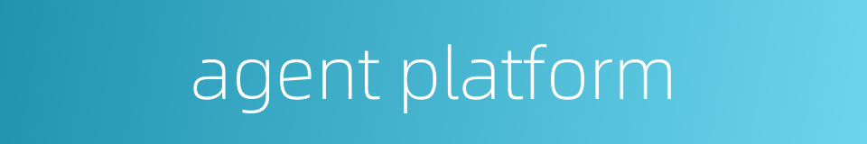 agent platform的同义词