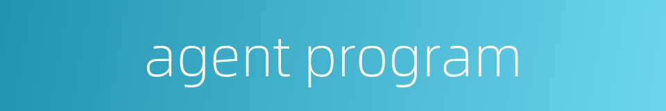 agent program的同义词