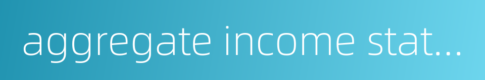 aggregate income statement的同义词