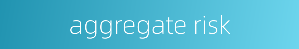 aggregate risk的同义词
