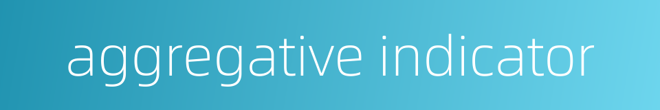aggregative indicator的同义词