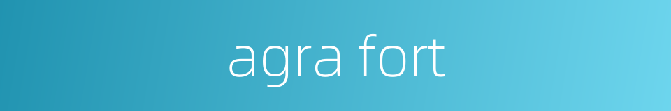 agra fort的同义词