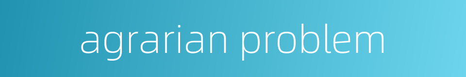 agrarian problem的同义词