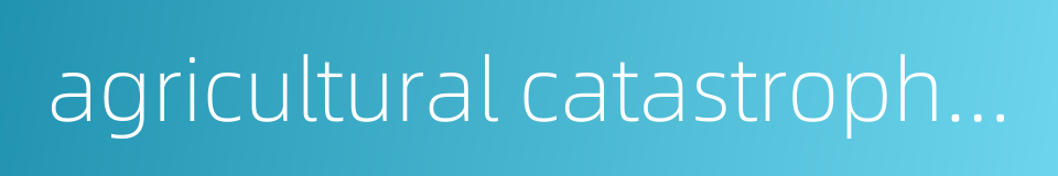 agricultural catastrophe insurance的同义词