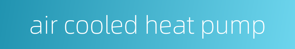 air cooled heat pump的同义词