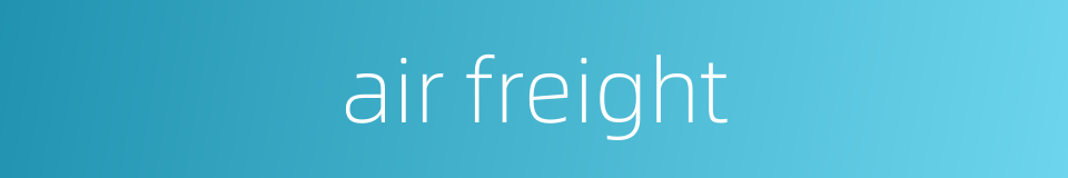 air freight的同义词