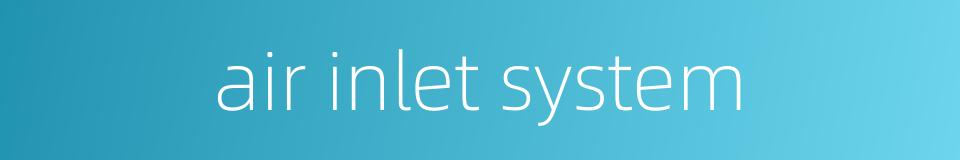 air inlet system的同义词