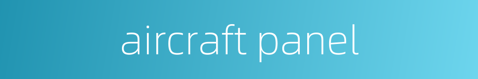 aircraft panel的同义词