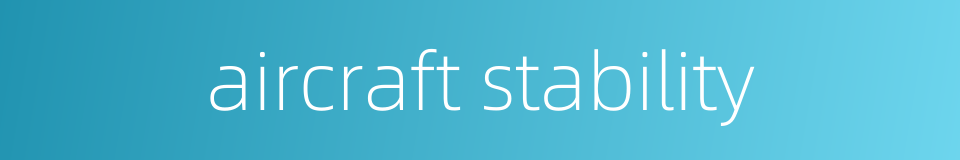 aircraft stability的同义词