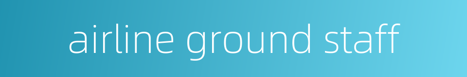 airline ground staff的同义词