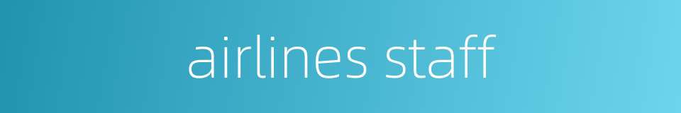 airlines staff的同义词