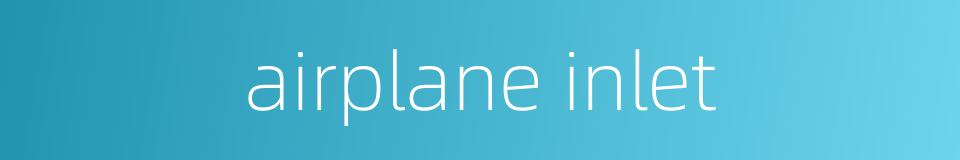 airplane inlet的同义词