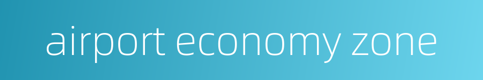 airport economy zone的同义词