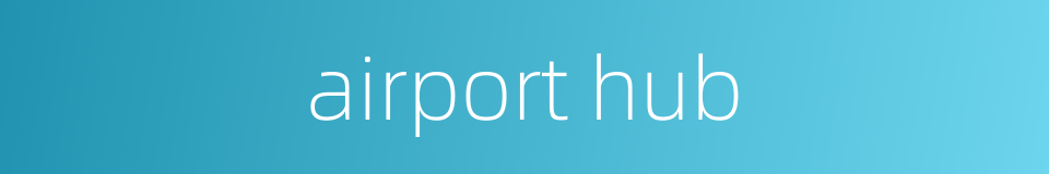 airport hub的同义词
