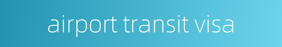 airport transit visa的同义词
