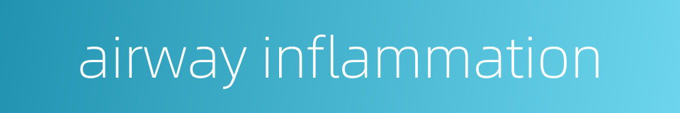 airway inflammation的同义词