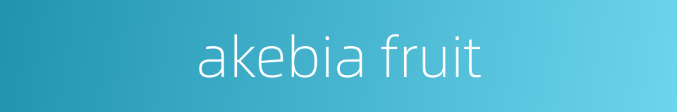 akebia fruit的同义词