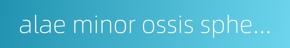 alae minor ossis sphenoridalis的同义词