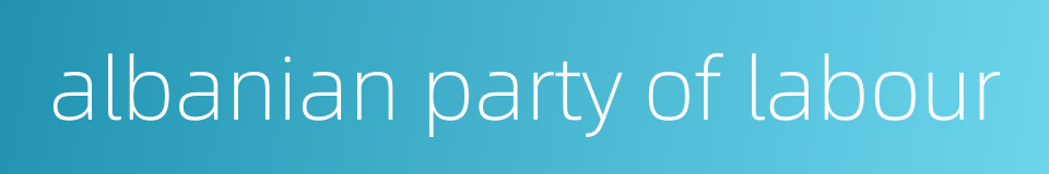 albanian party of labour的同义词