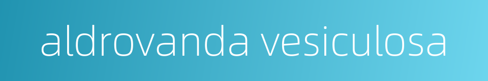 aldrovanda vesiculosa的同义词